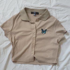 Faded Rose Short-Sleeve Collared Shirt